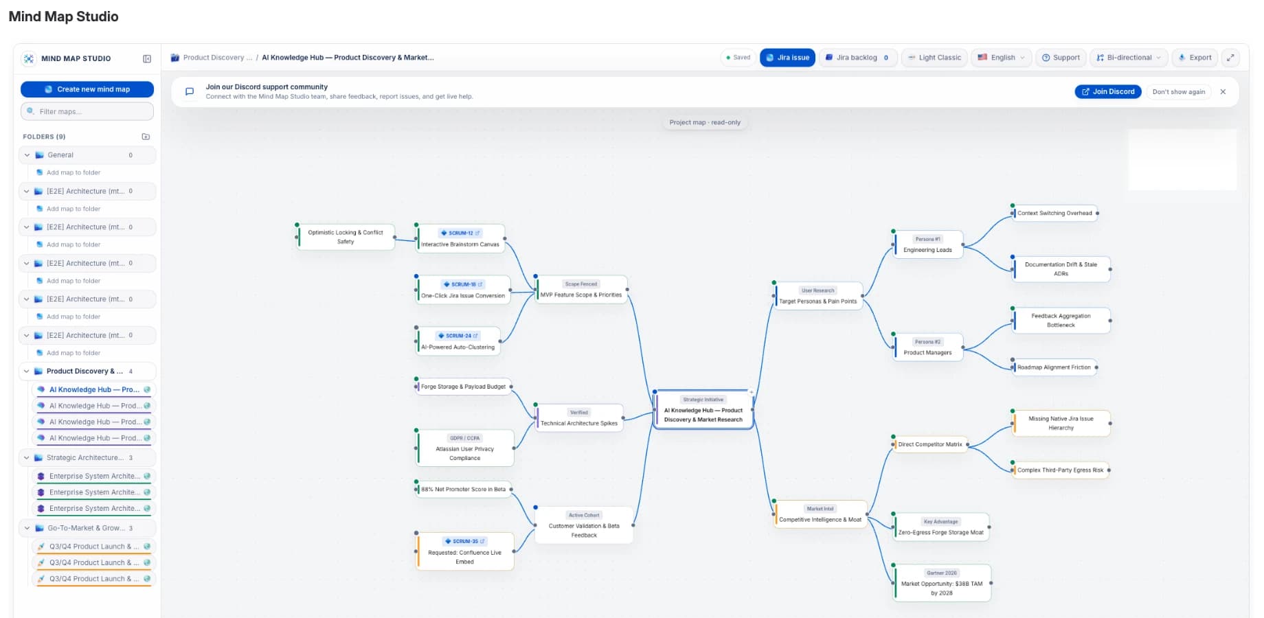 Mind Map Studio - Visual Architecture Mind Mapping in Jira Cloud